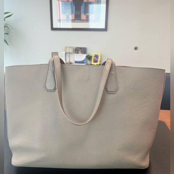 Tory Burch Perry Tote in French Gray/Peony - Picture 11 of 11